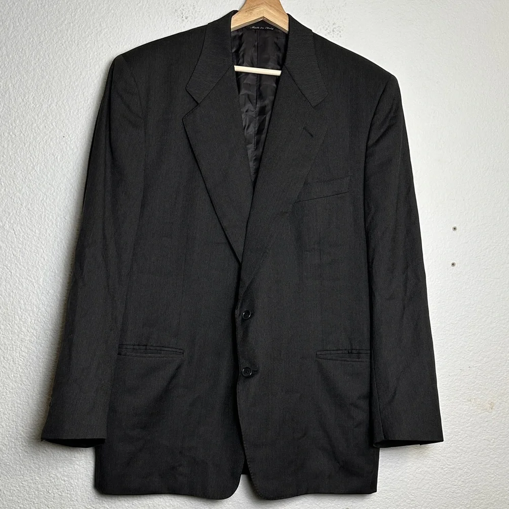 Canali Pure Wool Gray Suit Blazer Jacket Mens Size 56R US 46R‎ Work Business